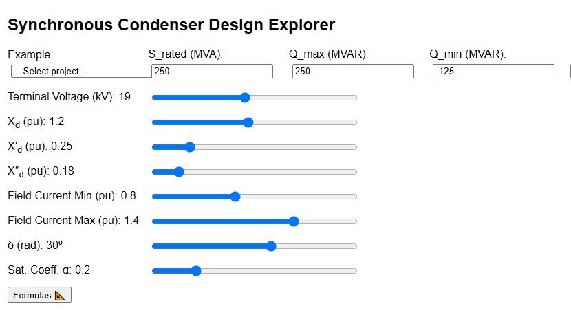 Synchronous Condenser Design Calculations